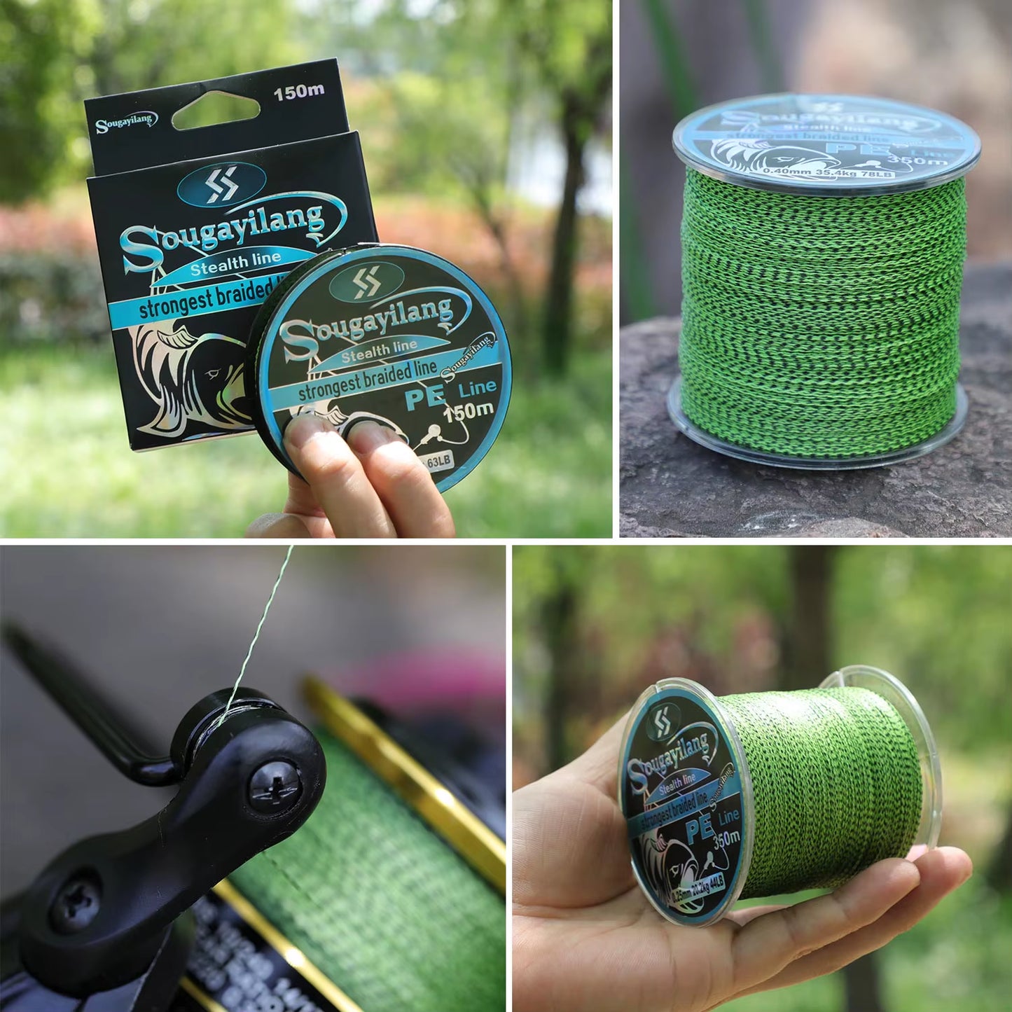 150M 350M PE Braid Fishing Line 4 Strands Speckled Multifilament Fishing Line Super Strong PE Invisible Fishing Line