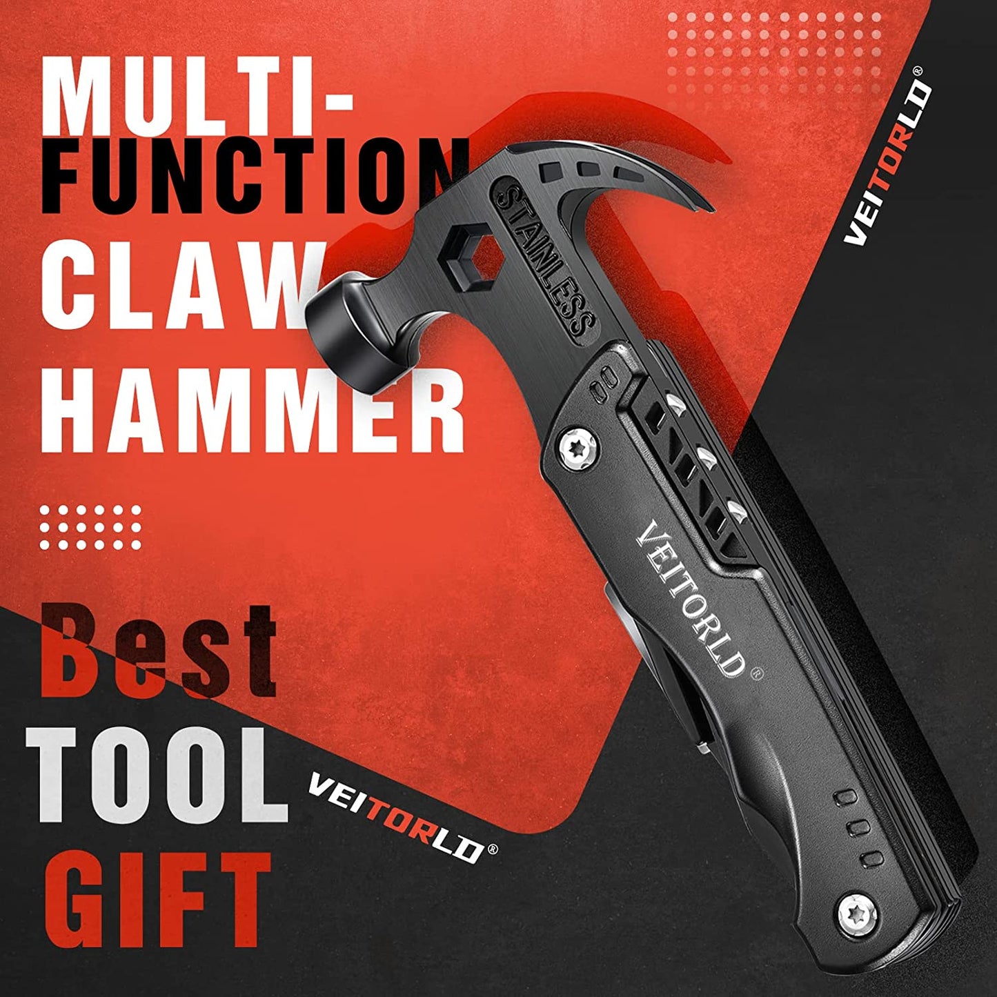 Gifts for Men Dad Him Fathers Day, Unique Anniversary Birthday Gifts Idea for Men Him Husband Boyfriend, All in One Tools Hammer Multitool, Camping Hunting Hiking Presents, Cool Gadgets