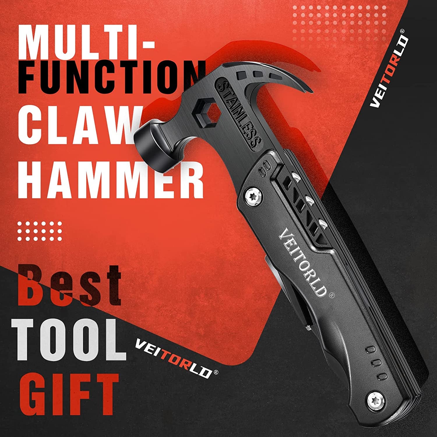 Gifts for Men Dad Him Fathers Day, Unique Anniversary Birthday Gifts Idea for Men Him Husband Boyfriend, All in One Tools Hammer Multitool, Camping Hunting Hiking Presents, Cool Gadgets