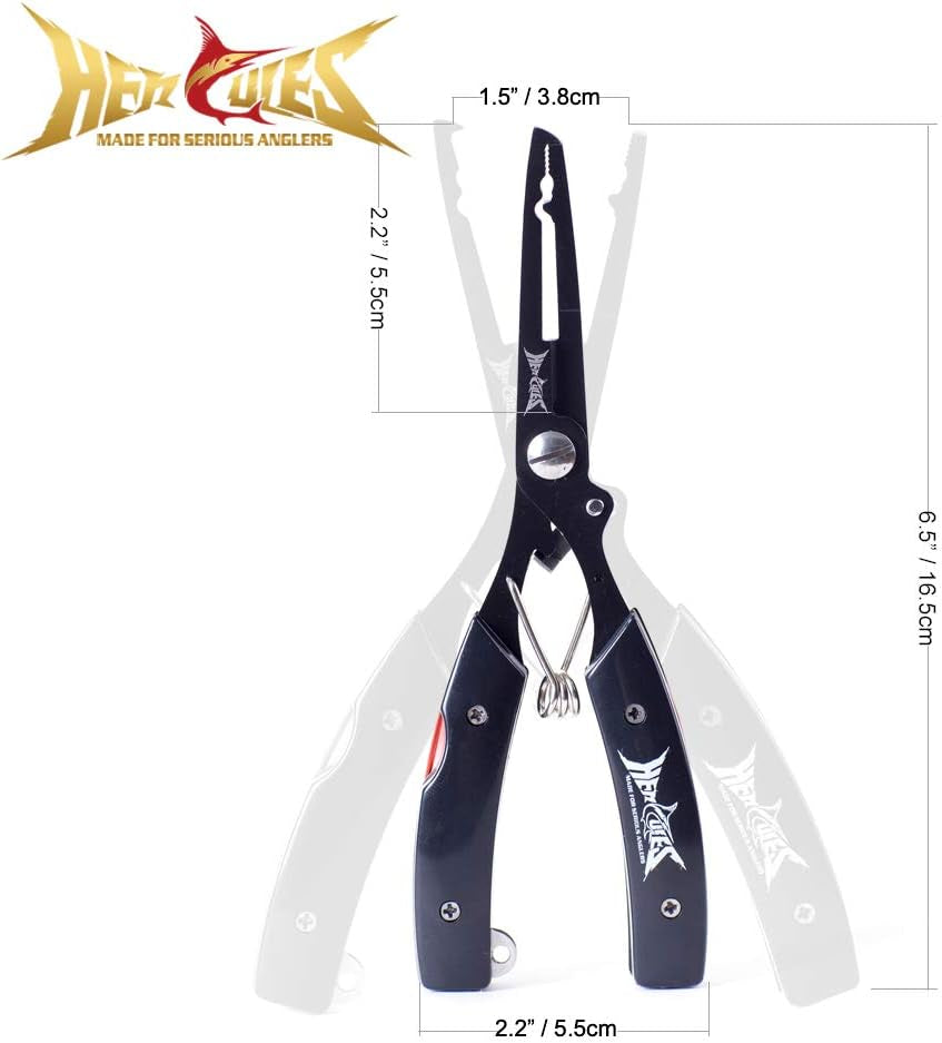 Aluminum Fishing Pliers, Fishing Line Cutter, Saltwater Resistant Fishing Gear, Split Ring, Hook Remover with Lanyard and Sheath, Ice Fishing Tools