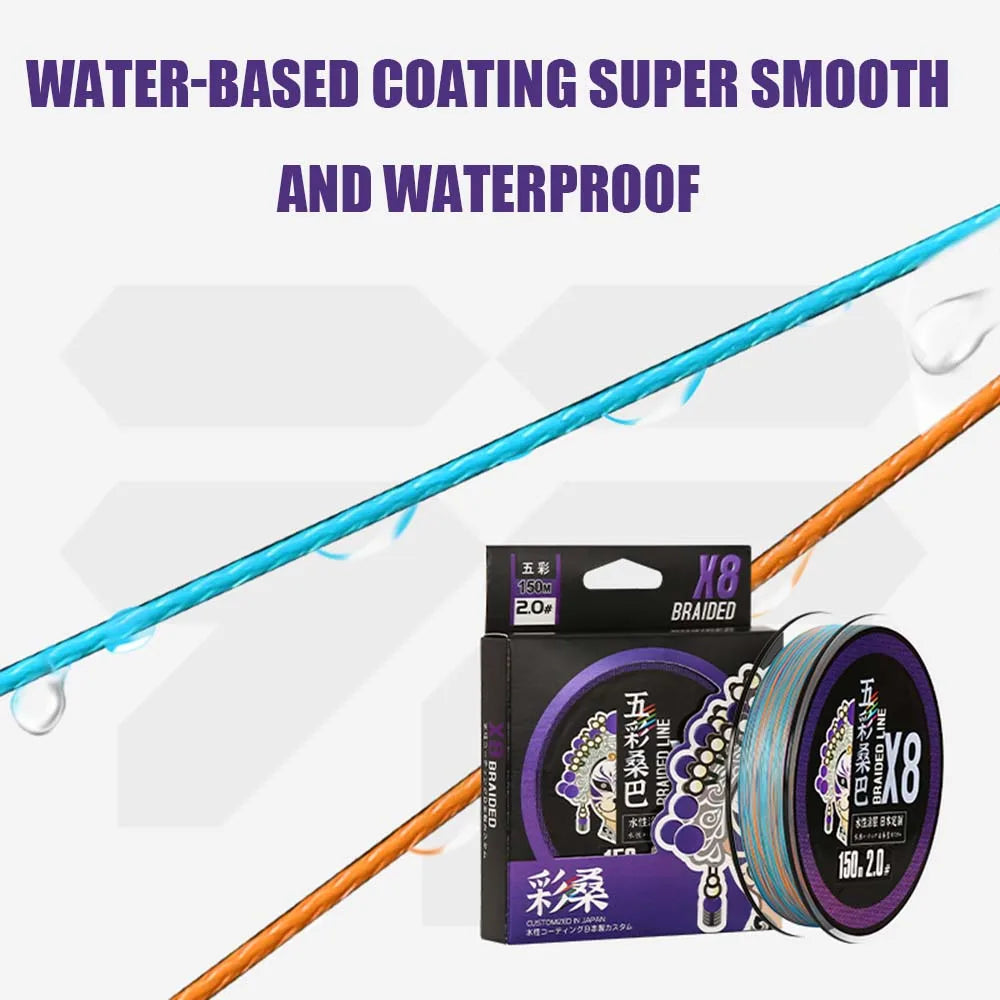 PE Fishing Line X8 Strand Braided Fishing Line 150M 300M 1000M Super Tension Strong Resistance Smooth Multifilament Fishing Line