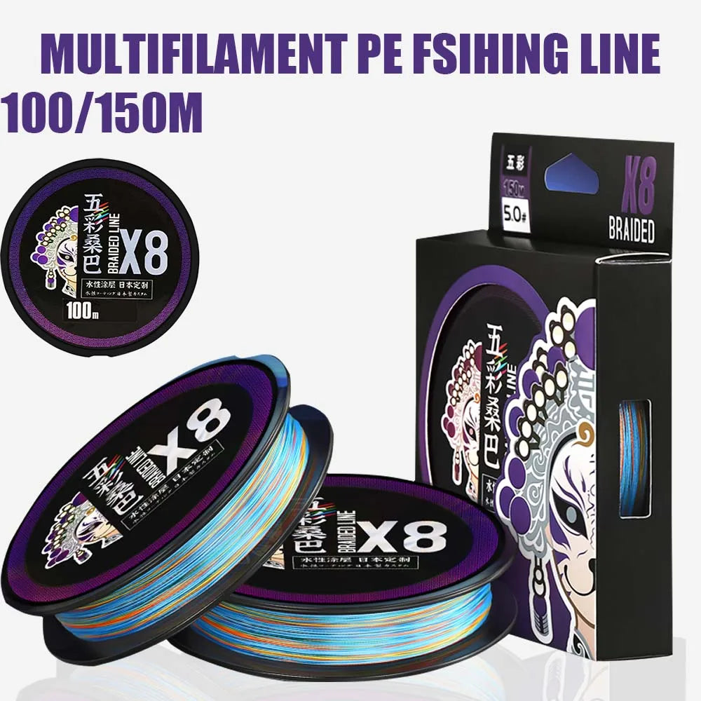 PE Fishing Line X8 Strand Braided Fishing Line 150M 300M 1000M Super Tension Strong Resistance Smooth Multifilament Fishing Line