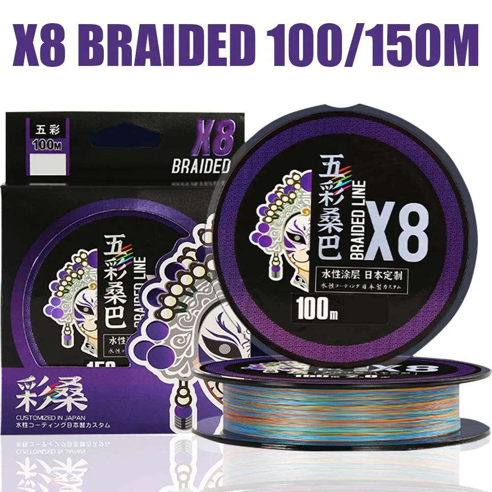 PE Fishing Line X8 Strand Braided Fishing Line 150M 300M 1000M Super Tension Strong Resistance Smooth Multifilament Fishing Line